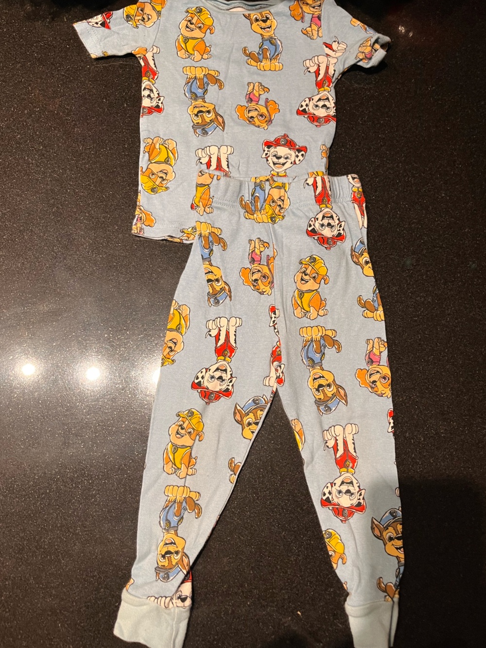 Paw Patrol Light Blue Kids Pajama Set with Character Print